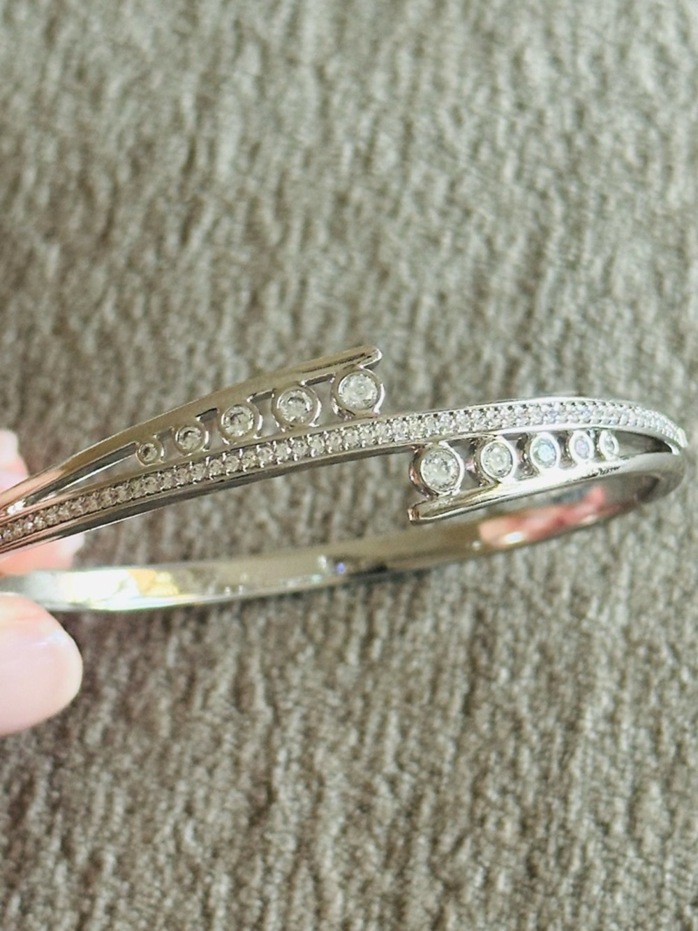 Bypass Style Bangle Bracelet
